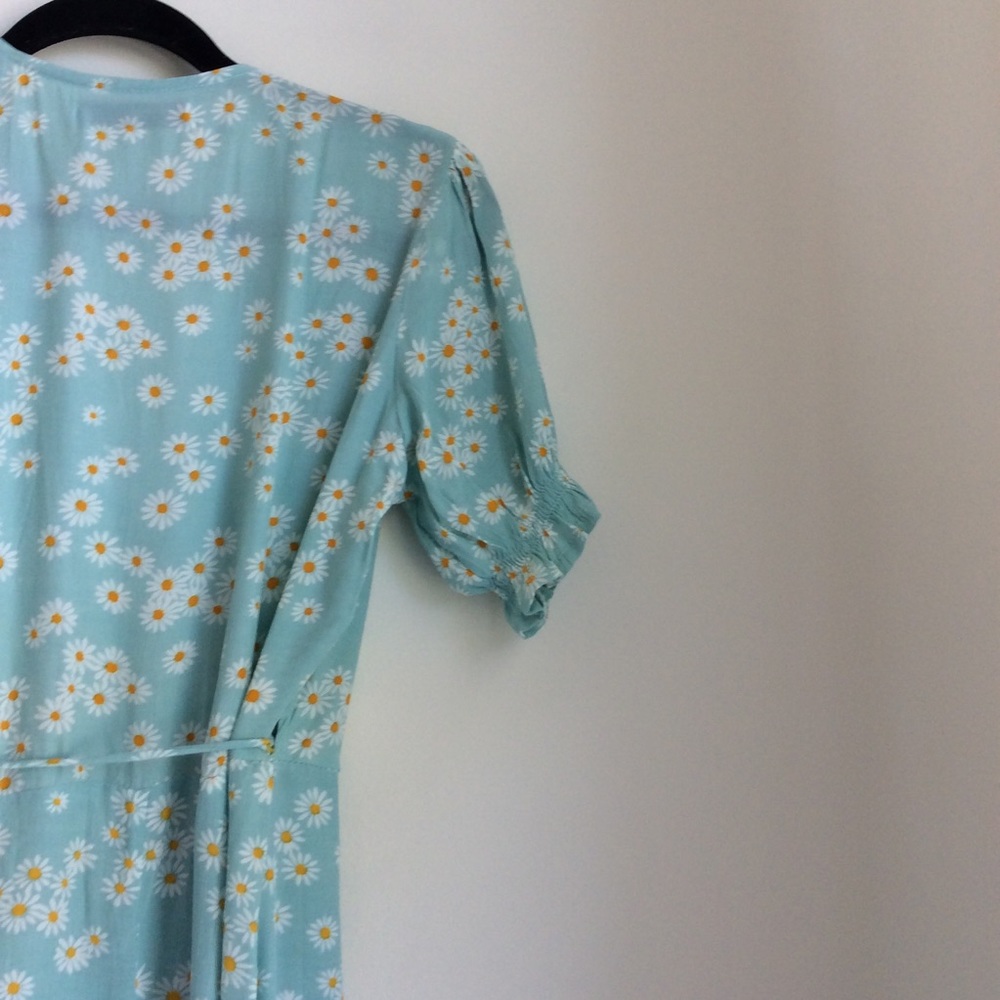 Faithfull the Brand Mint Green Daisy Wrap Mini Dress - Picture 8 of 11